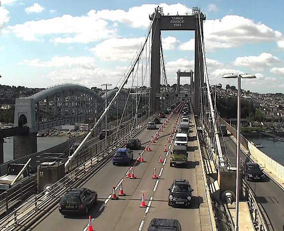 Four lanes of the Tamar Bridge are now open to bank holiday