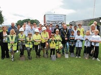 Sod-cutting heralds skatepark work start