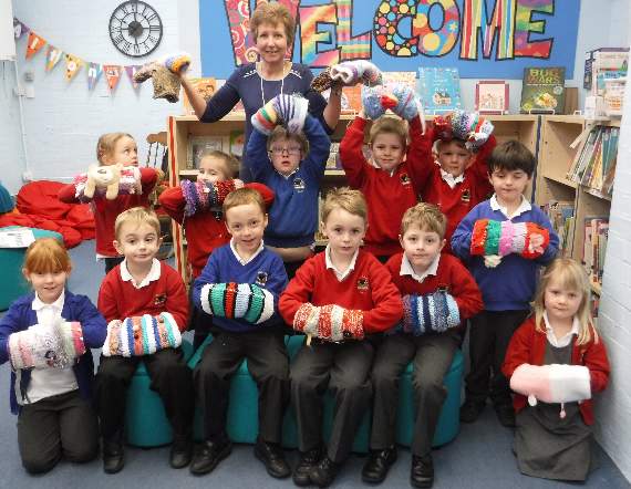 Pupils' twiddlemuffs help dementia fight