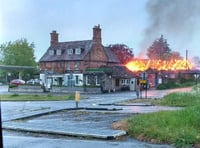 Fire drama behind A31 pub