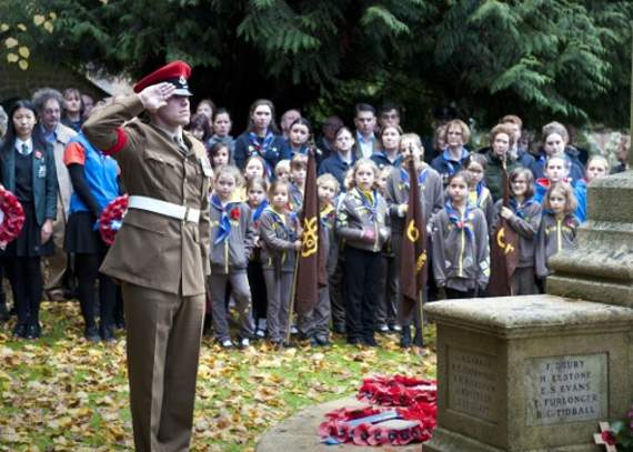 Village falls silent for two minutes to mark Armistice centenary