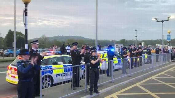 Emergency services pause for 'Blue Light Serenade' at Surrey hospitals