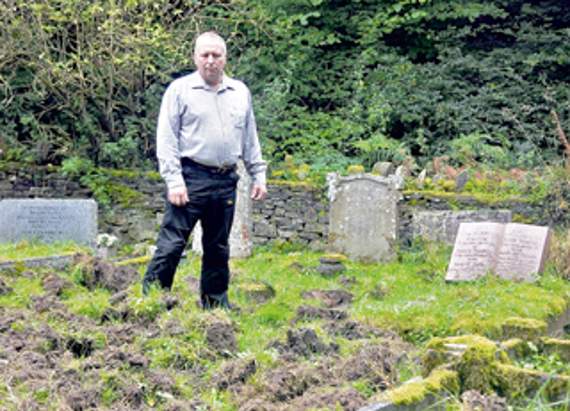 Churchyard hit by boar