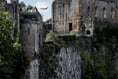 Cliff diver leaps off Chepstow Castle