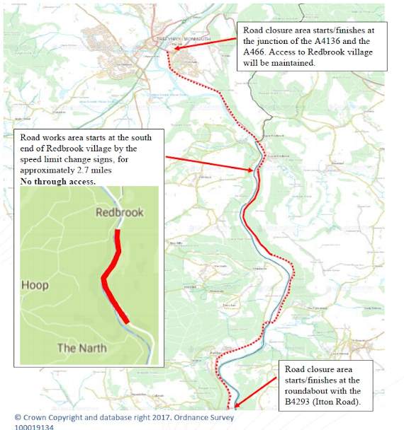 A466 to be closed for a week at Redbrook chepstowbeacon