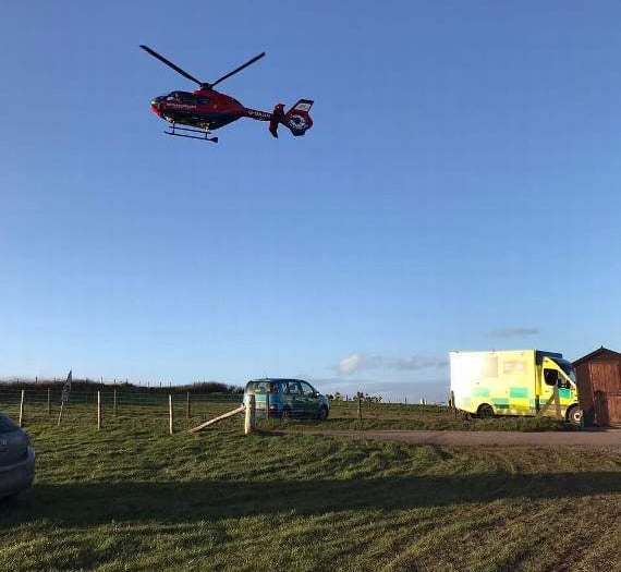 Devon Air Ambulance called out after a cliff fall