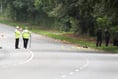 Police searching scene of suspected hit and run