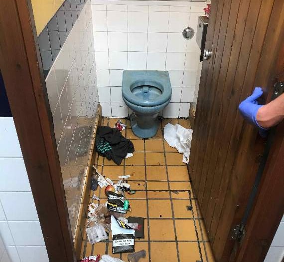 Shocking pictures of drug abuse in public toilets