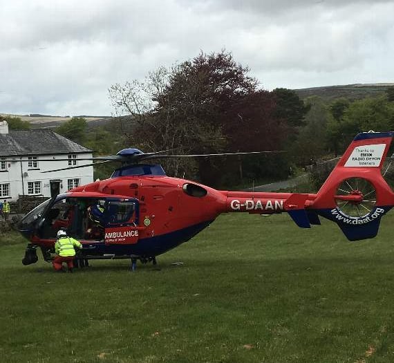 Air ambulance called to help an injured tourist on Dartmoor