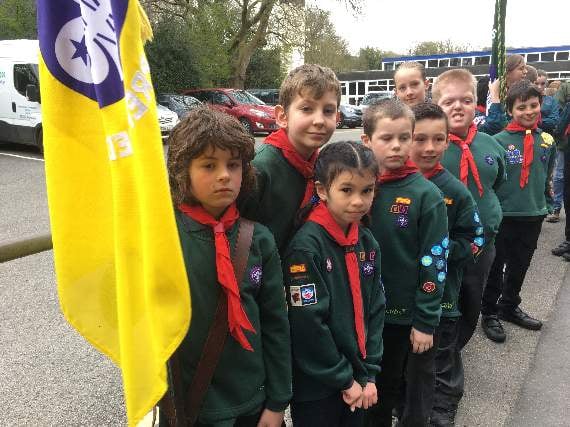 Okehampton and mid Devon scouts gather for Okehampton's St George's Day Parade