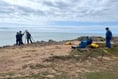 Coastguard teams rescue casualty who had fallen at St Govan's Head