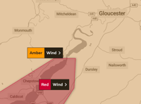 Red weather warning issued for strong winds