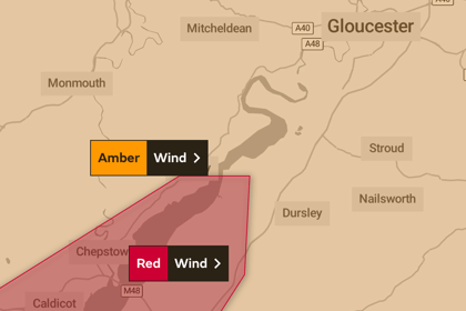 Red weather warning issued for strong winds