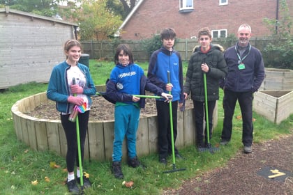 Abbey School students plant a very special rose