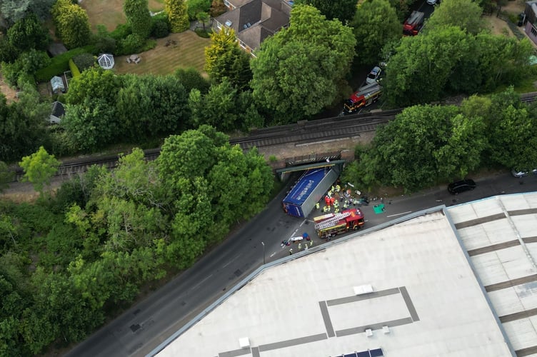 An aerial view of the Monday, July 12, incident. Photo by Lee Moran