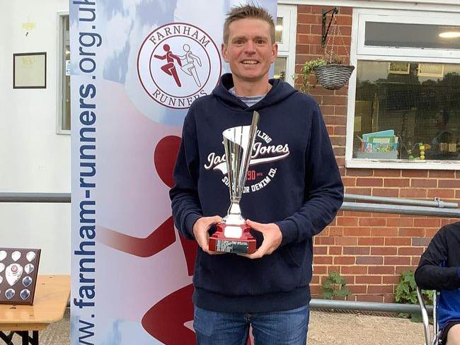 James Clarke with his overall men’s trophy