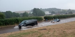 Motorists braved Crediton flash floods 