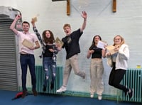 Amery Hill School staff and trustees congratulate GCSE pupils