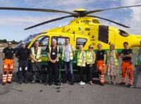 Lindford fete team meet Hampshire and Isle of Wight Air Ambulance crew