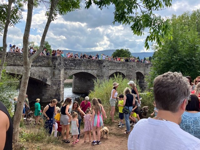 Carnival atmosphere at Crickhowell duck race