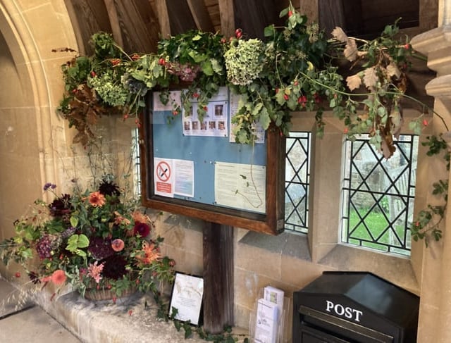 Flowers out for harvest service at Grayswood church