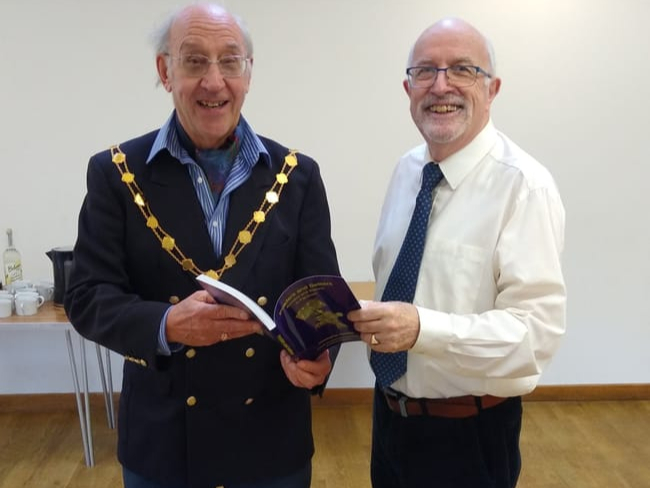 Waverley mayor John Ward with Bishop Christopher Herbert at the latter’s book launch at the Museum of Farnham on October 25