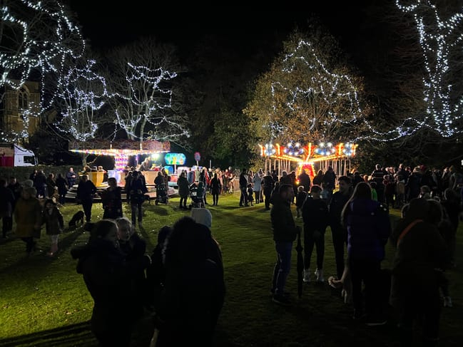 More than 350 people attended the switching on of the Christmas lights