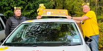 Pudsey leaves Lasham on car roof in Children in Need relay