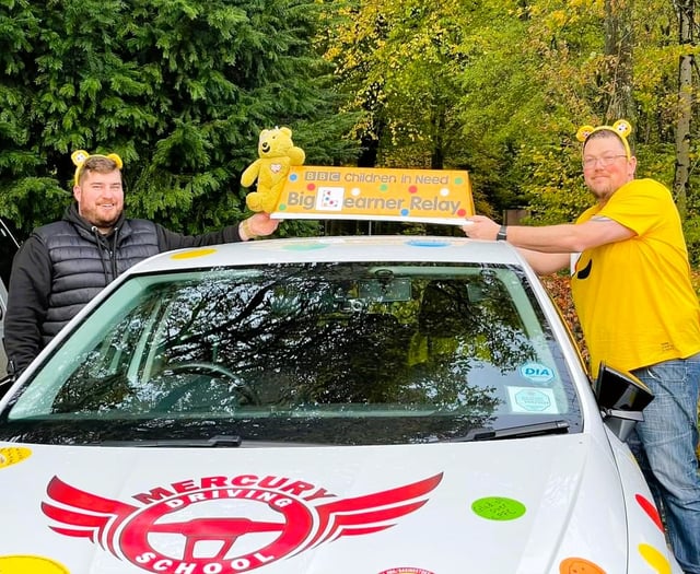 Pudsey leaves Lasham on car roof in Children in Need relay