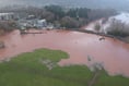 Watch dramatic drone video of flooding at Llanfoist