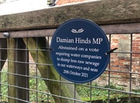 Blue plaques unveiled in Farnham and Alton shaming MPs on river sewage