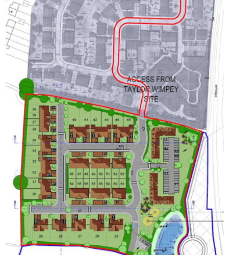 Lamron Developments proposes the 61 homes as a southern extension to Taylor Wimpey's 105-home estate in Green Lane