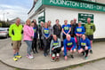 Team exercise whilst helping to keep their local town tidy