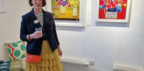 Artist Emma Dunbar speaks at exhibition opening in Farnham