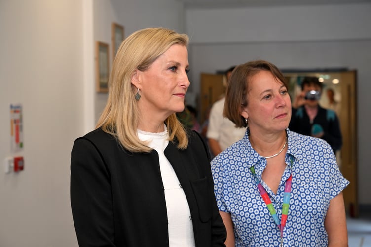 The Duchess of Edinburgh with the Royal Surrey's chief executive Louise Stead