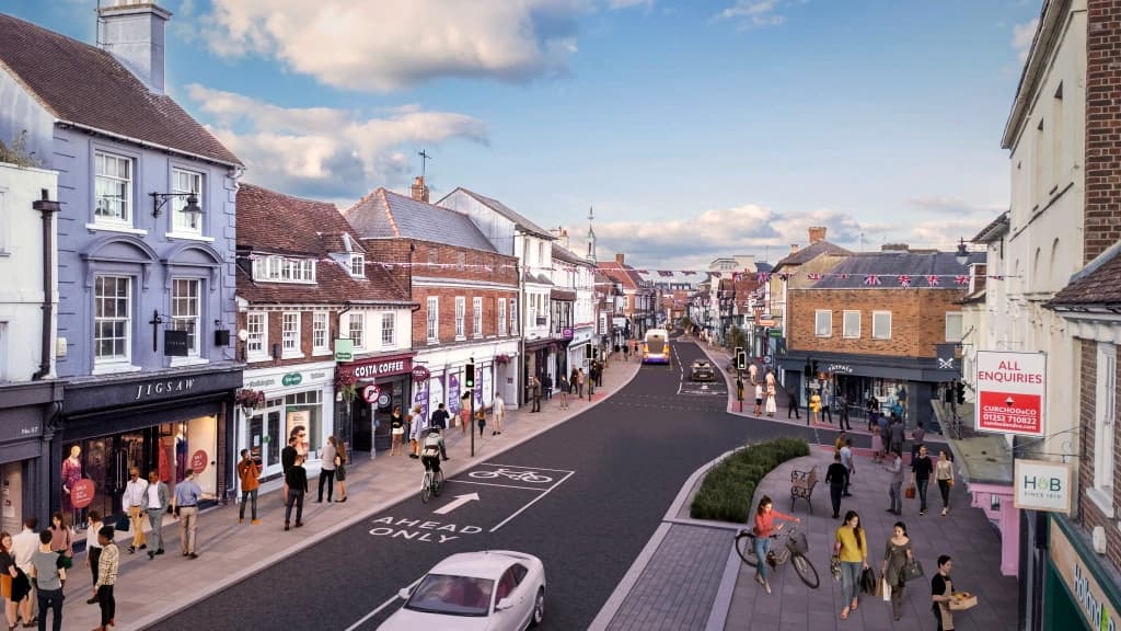 Farnham Town Centre Revamp Downing Street Islands to be Removed