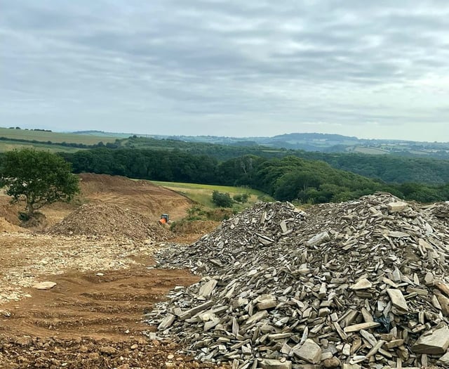 Land near Looe is being leveled for agricultural activity