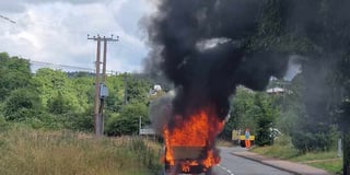 Fire service called after camper goes up in flames in Cinderford