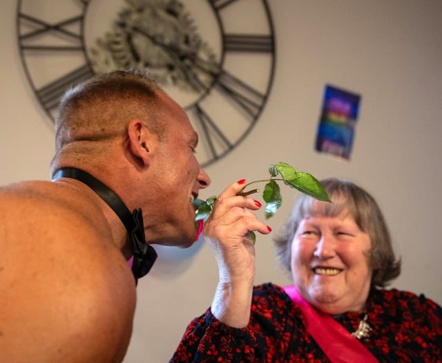 Butler in the buff surprises care home resident for her 75th birthday