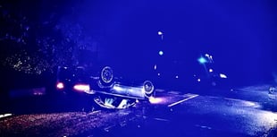 Driver smashes into telegraph pole and rolls car before fleeing