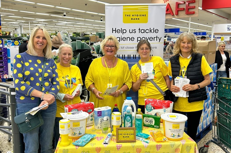 Farnham and Aldershot Hygiene Bank volunteers at Tesco in Aldershot