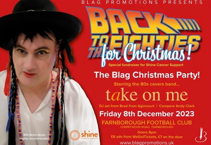 Go Back to the Eighties and raise money for Shine Cancer Support on December 8