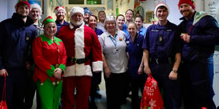 Santa makes a flying visit to Royal Cornwall Hospital