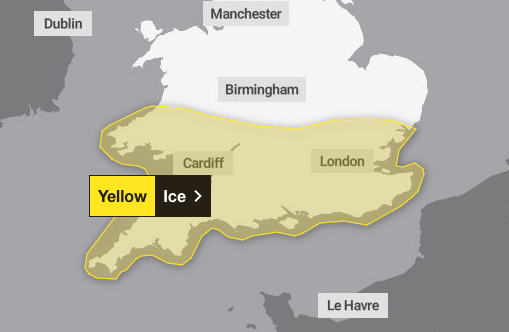 Met Office extends ice warning to cover all of southern England