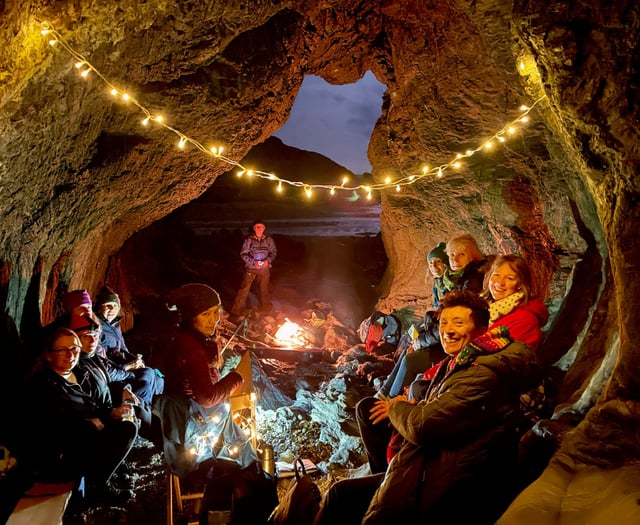 Gliding down the Sulby Riveror cave walking in a full moon