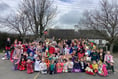 Children dressed as a word for World Book Day at Cheriton Bishop