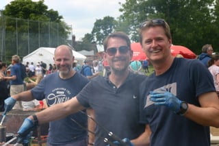 Friends enjoying the Fayre while cooking up some food.