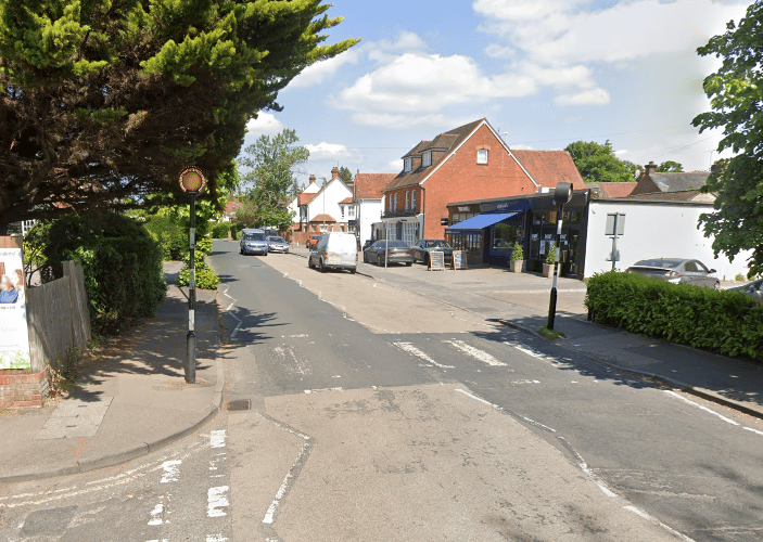 An existing Belisha Beacon crossing on the Ridgway in Farnham