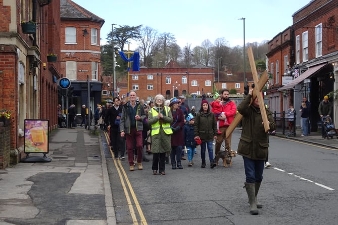 Farnham's annual 'Walk of Witness' brought the town centre to a standstill on Good Friday