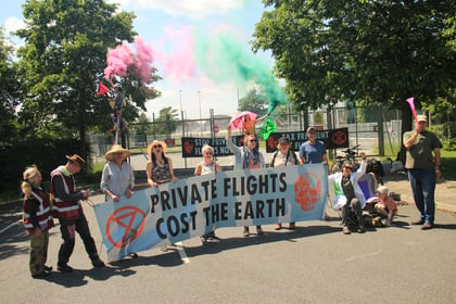 Activists block Farnborough airport’s three main gates